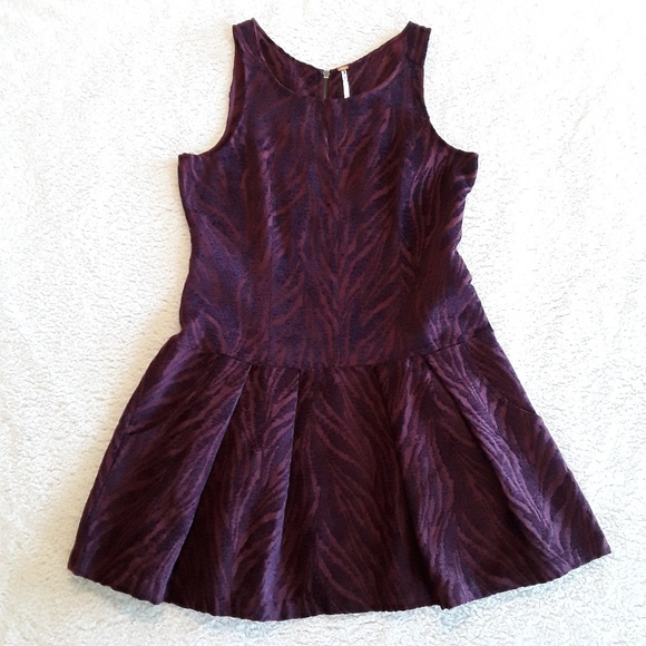Free People Dresses & Skirts - Free People | Maroon jacquard Sleeveless dress